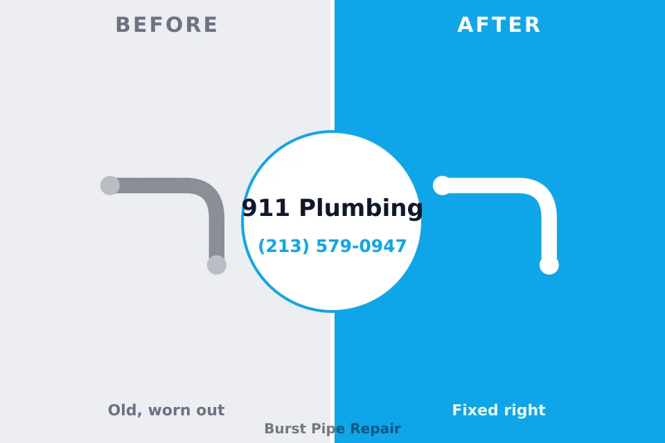 Before and after: plumbing repair Brookville, PA